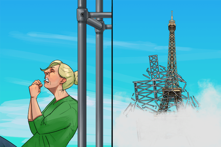 The scaffolding around the popular (scapula) tourist attraction fell down when I pushed it with my shoulder blades